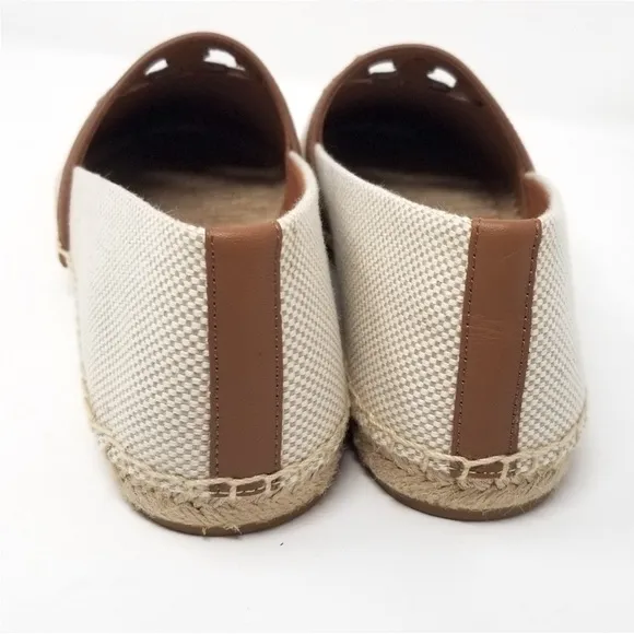 Tory Burch Sidney espadrille - luggage canvas / calf leather shoes