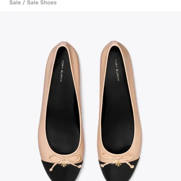 Tory Burch size 8.5 Beige and Black Ballet Flats