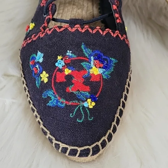 Tory Burch Sonoma Embroidered espadrilles women's size 8