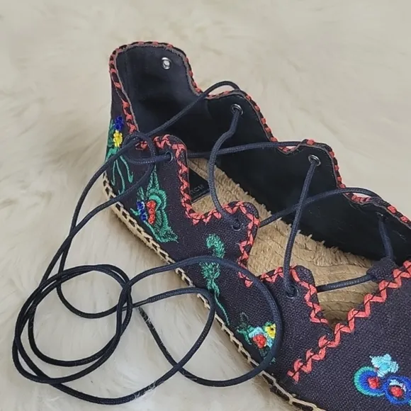 Tory Burch Sonoma Embroidered espadrilles women's size 8