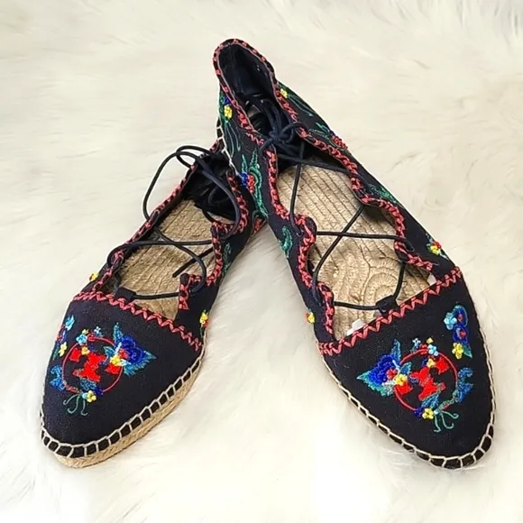 Tory Burch Sonoma Embroidered espadrilles women's size 8