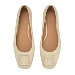 Tory Burch Square Toe Leather Georgia Ballet Flats Size 8.5M Brie
