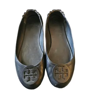 Tory Burch sz 8.5 soft leather navy blue flats SH24