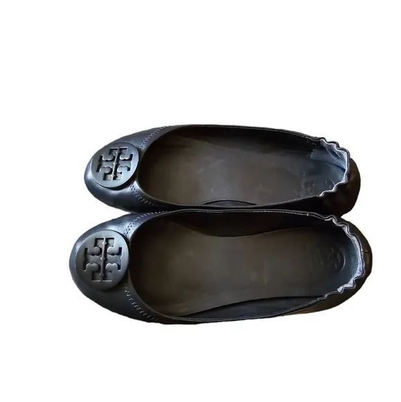 Tory Burch sz 8.5 soft leather navy blue flats SH24