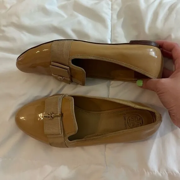 Tory Burch Trudy Smoking Slipper Tan 6.5