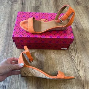 Tory Burch wedge heeled ankle strap sandals shoes women’s 6.5