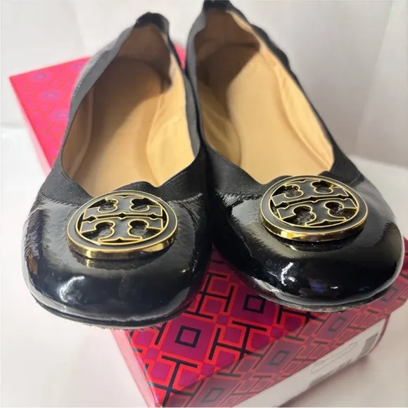 Tory burch women minnie travel ballet flats in box 7.5