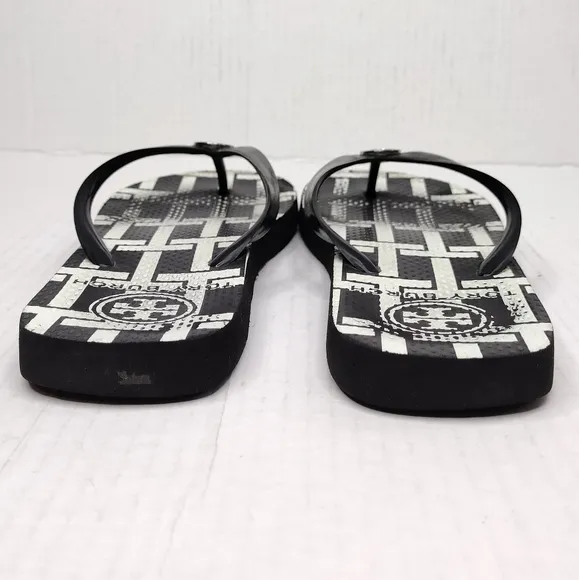 Tory Burch Women's Rubber Gold Logo Thong Flip Flop Flats Sandals Size 7.5