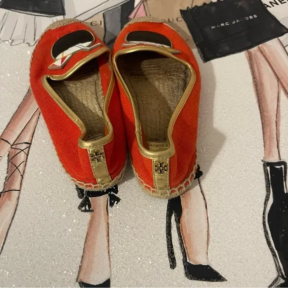 Tory Burch Womens Size 8 Coco Calf Hair Appliqu Espadrille Flats
