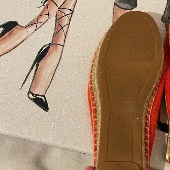 Tory Burch Womens Size 8 Coco Calf Hair Appliqu Espadrille Flats