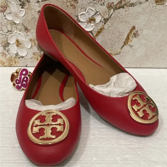 Tory Burch✨Benton 2 Ballet FlatTumbled Leather size 6.5