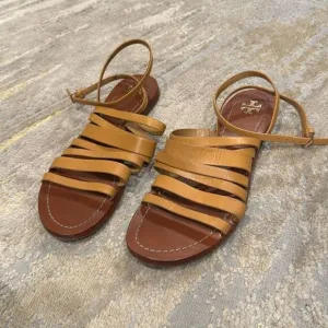 Tory Burch Patos Ankle Strap Sandals size 8.5 in EUC