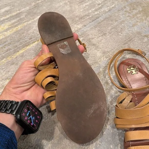 Tory Burch Patos Ankle Strap Sandals size 8.5 in EUC