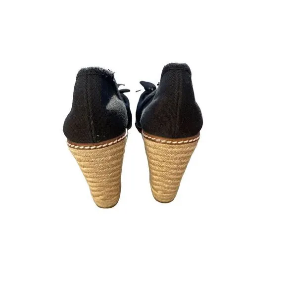 Tory Burch- Black Canvas Espadrilles - 6