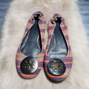 Tory Burch Riva Striped Flat Ballet