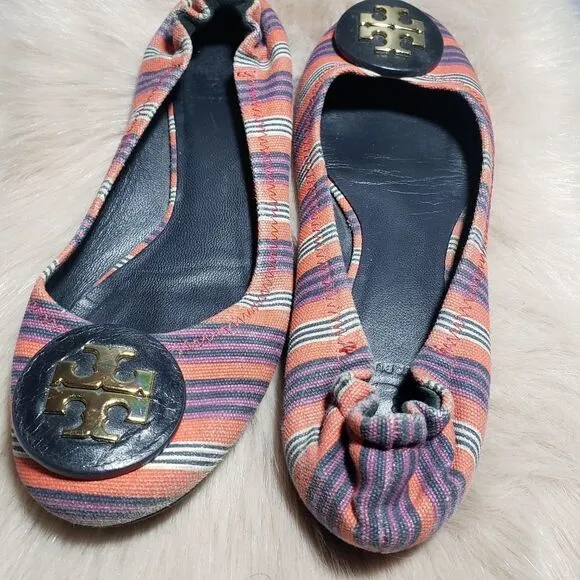 Tory Burch Riva Striped Flat Ballet