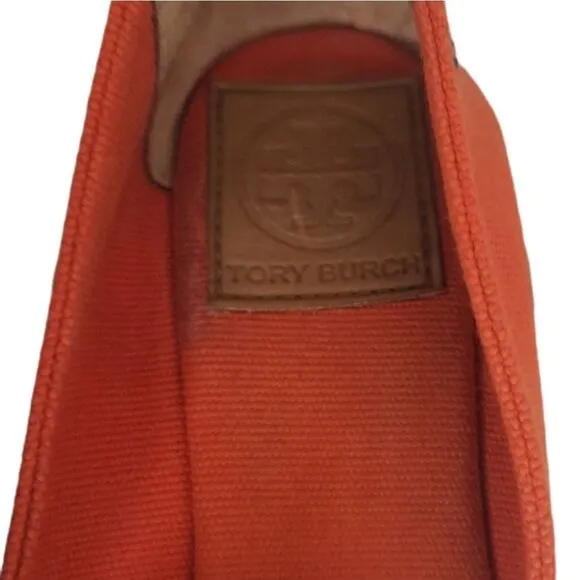 Tory Burch Filipa Solid Orange Espadrille Wedge Women's size 6.5