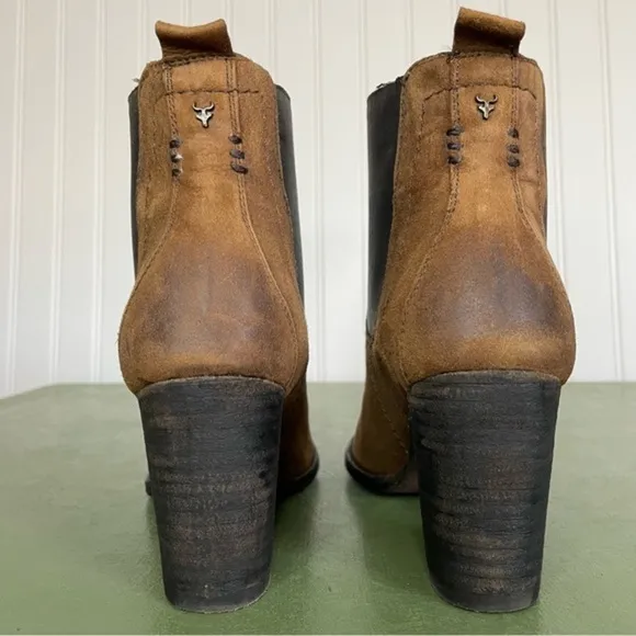 Trask Burnished Point Heeled Chelsea Boots in Nubuck Leather *Mexico*
