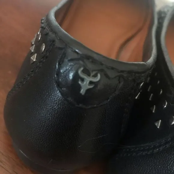 Trask leather studded flats