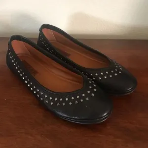Trask leather studded flats
