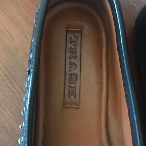 Trask leather studded flats