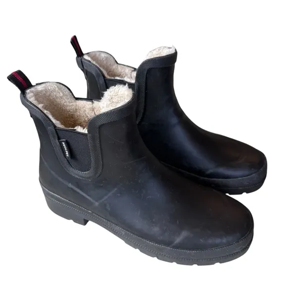 Tretorn Eva Chelsea Rain Boots Black Size 9 Women’s Waterproof Faux Fur Lined