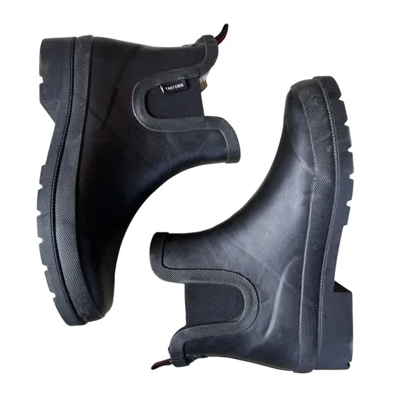 Tretorn Eva Chelsea Rain Boots Black Size 9 Women’s Waterproof Faux Fur Lined