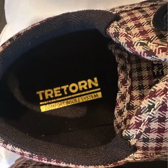 Tretorn Nylite Plus Bold Wine Plaid Platform Sneakers