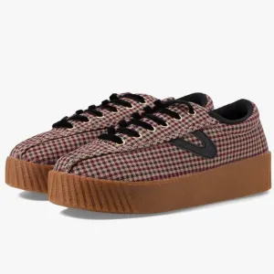 Tretorn Nylite Plus Bold Wine Plaid Platform Sneakers