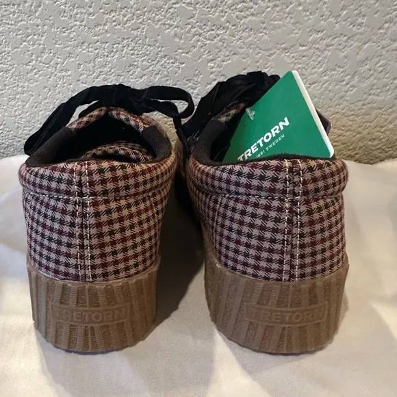 Tretorn Nylite Plus Bold Wine Plaid Platform Sneakers