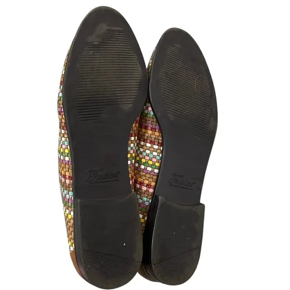 Trotters 8.5 N Liz Multicolored Rainbow Woven Slip On Loafers Flats