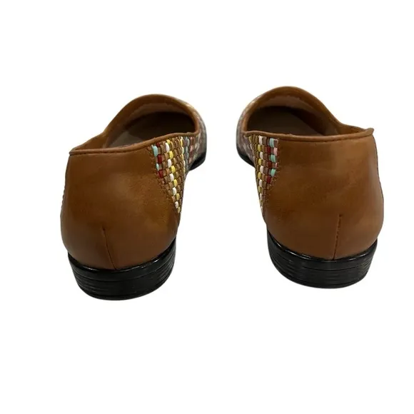 Trotters 8.5 N Liz Multicolored Rainbow Woven Slip On Loafers Flats