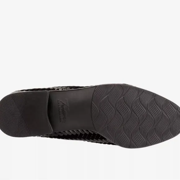 Trotters Liz Women’s Black Herringbone Woven Slip On Comfort Loafers, Size 10