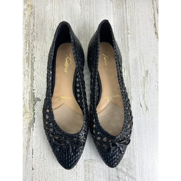Trotters womens 7 1/2 black leather Edith Slip On Shoes flats new loafers