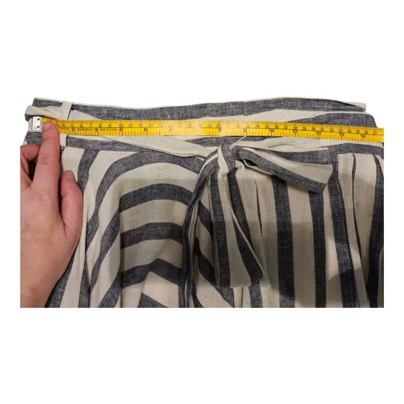 Trovata Birds of Paradis True Wrap Skirt Blue and White Linen Blend Small