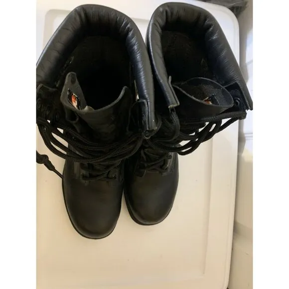 TRU SPEC BLACK COMBAT‎ BOOTS SPEED LACE BOOTS ALL LEATHER SZ 6 1/2 REG