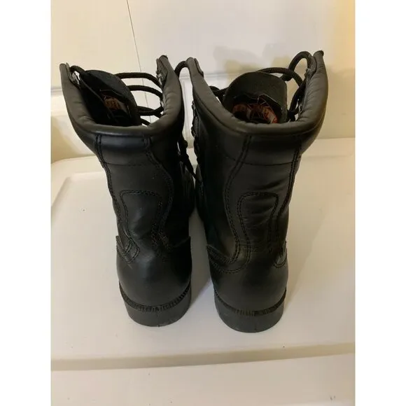 TRU SPEC BLACK COMBAT‎ BOOTS SPEED LACE BOOTS ALL LEATHER SZ 6 1/2 REG