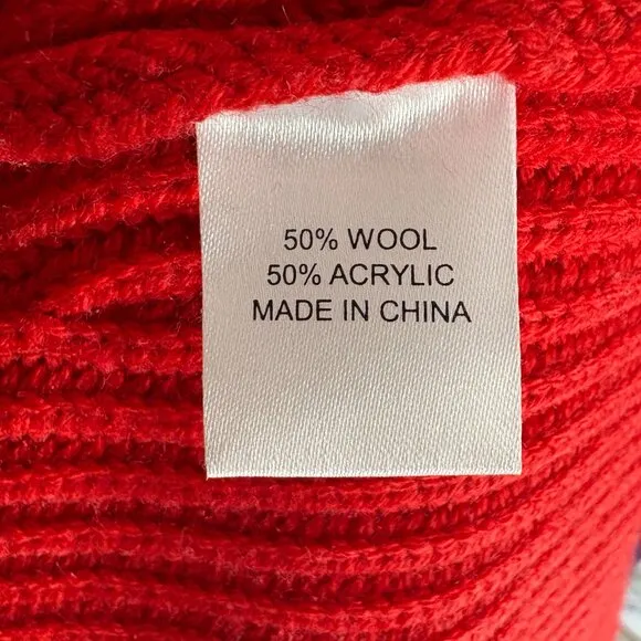 Tuckernuck Delphine Ruffle Neck Sweater size M medium red wool blend