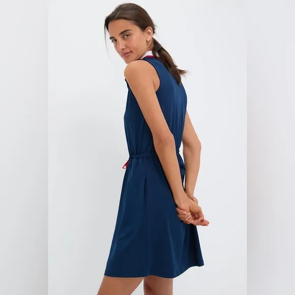 Tuckernuck Sport Navy Sleeveless Mini Dress Size XL Button Up Golf Drawstring