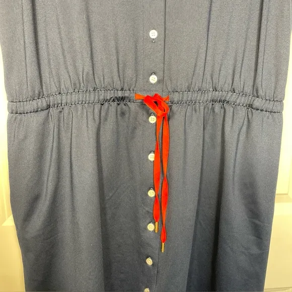 Tuckernuck Sport Navy Sleeveless Mini Dress Size XL Button Up Golf Drawstring