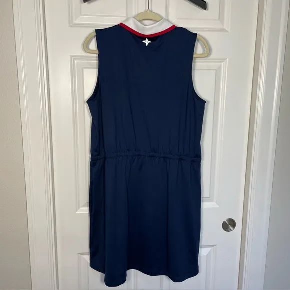 Tuckernuck Sport Navy Sleeveless Mini Dress Size XL Button Up Golf Drawstring