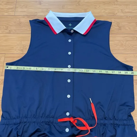 Tuckernuck Sport Navy Sleeveless Mini Dress Size XL Button Up Golf Drawstring