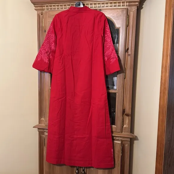 TUCKERNUCK X INDIA HICKSScarlet and Hot Pink Embroidered Windermere Caftan