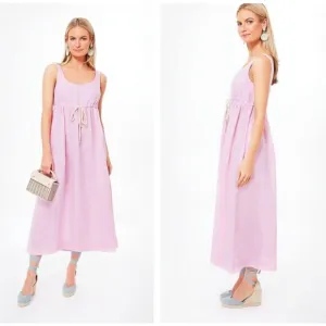 TUCKERNUCK x POMANDER PLACE Sabella Linen Maxi Dress Pink Sz XXL NWT {LL31}
