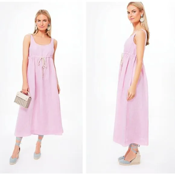 TUCKERNUCK x POMANDER PLACE Sabella Linen Maxi Dress Pink Sz XXL NWT {LL31}
