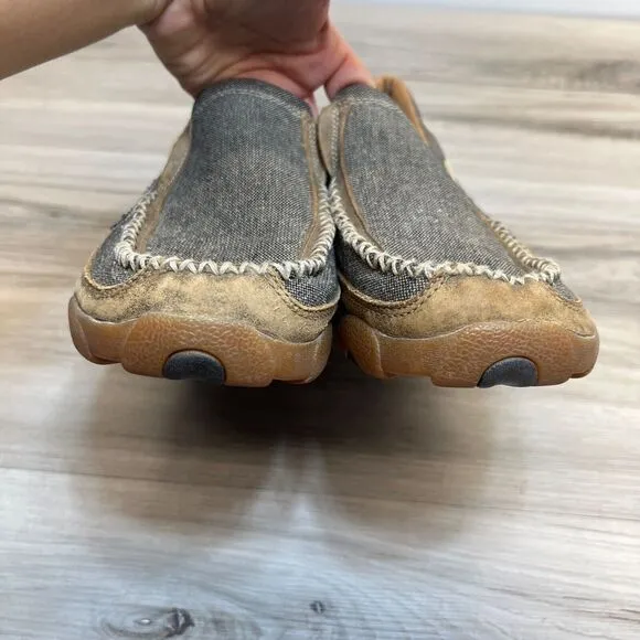 Twisted X Men’s Slip On Loafers Driving Shoes Brown MDMS012 Size 9 M
