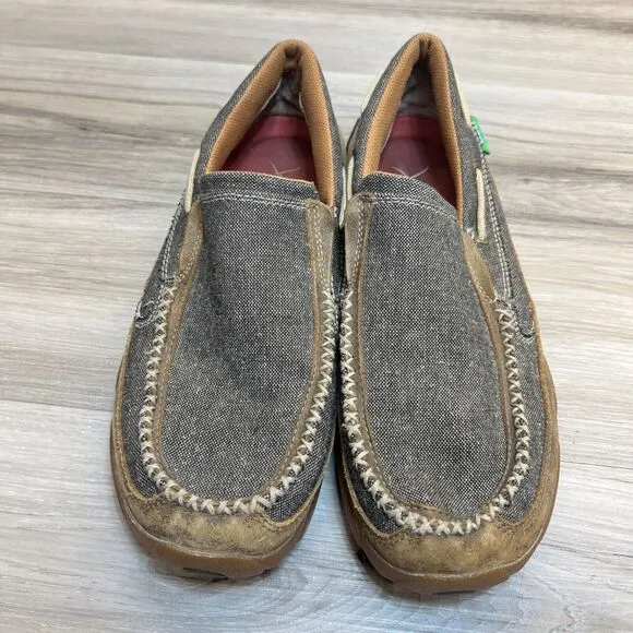 Twisted X Men’s Slip On Loafers Driving Shoes Brown MDMS012 Size 9 M
