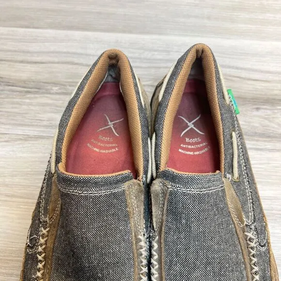 Twisted X Men’s Slip On Loafers Driving Shoes Brown MDMS012 Size 9 M