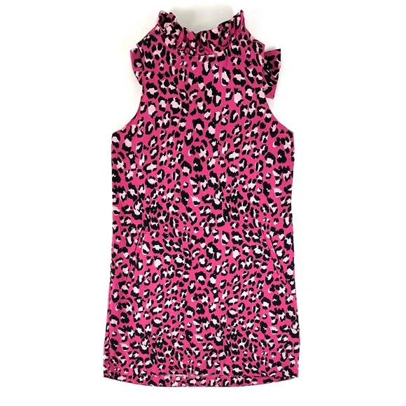 Tyler Boe Stella Linen Hot Pink Animal Print Dress