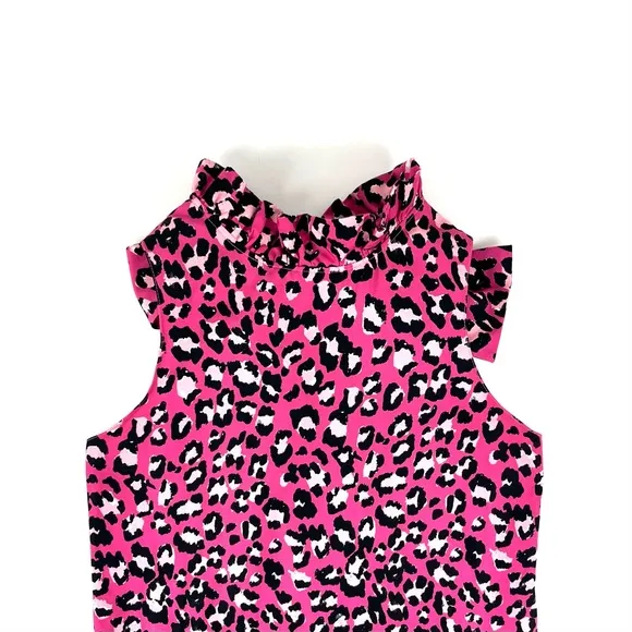 Tyler Boe Stella Linen Hot Pink Animal Print Dress